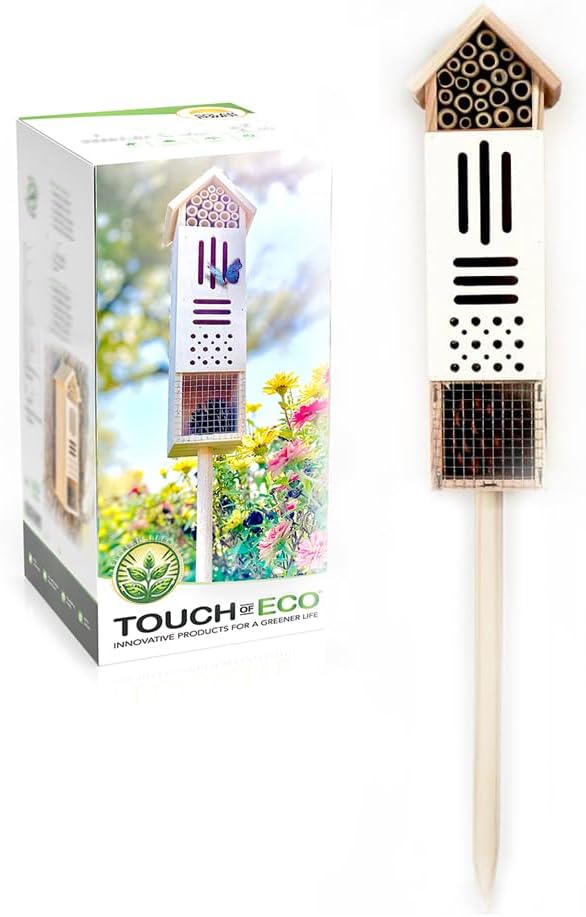 Wooden Insect House, Insect Hotel for Bugs, Bees, Butterflys, Ladybirds, Natural Beneficial Insect Habitat for Garden and Yard