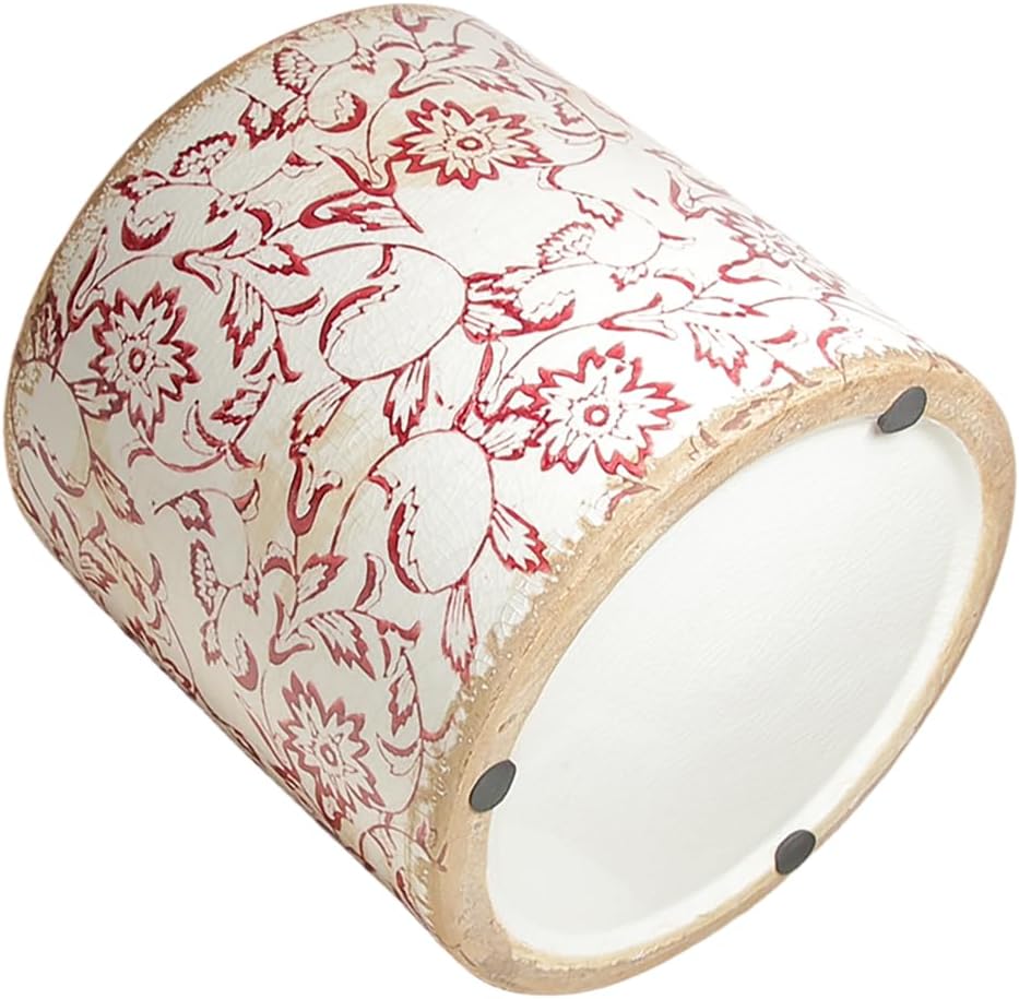 6.73in. Planters for Indoor Outdoor Plants, Rustic Pots for Plants, Vintage Plant Pots Indoor, Tuscan Indoor Tree Pot, Crackle Glazed Planter, Red Plant Pot Outdoor for Garden, Medium