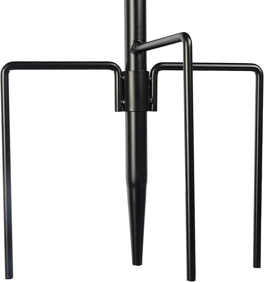 Ashman Deluxe Bird Feeding Station (1 Pack) Bird Feeders for Outside - Multi Feeder Pole Stand Kit with 4 Hangers, Bird Bath and 3 Prong Base for Attracting Wild Birds - 22 Inch Wide x 92 Inch Tall.