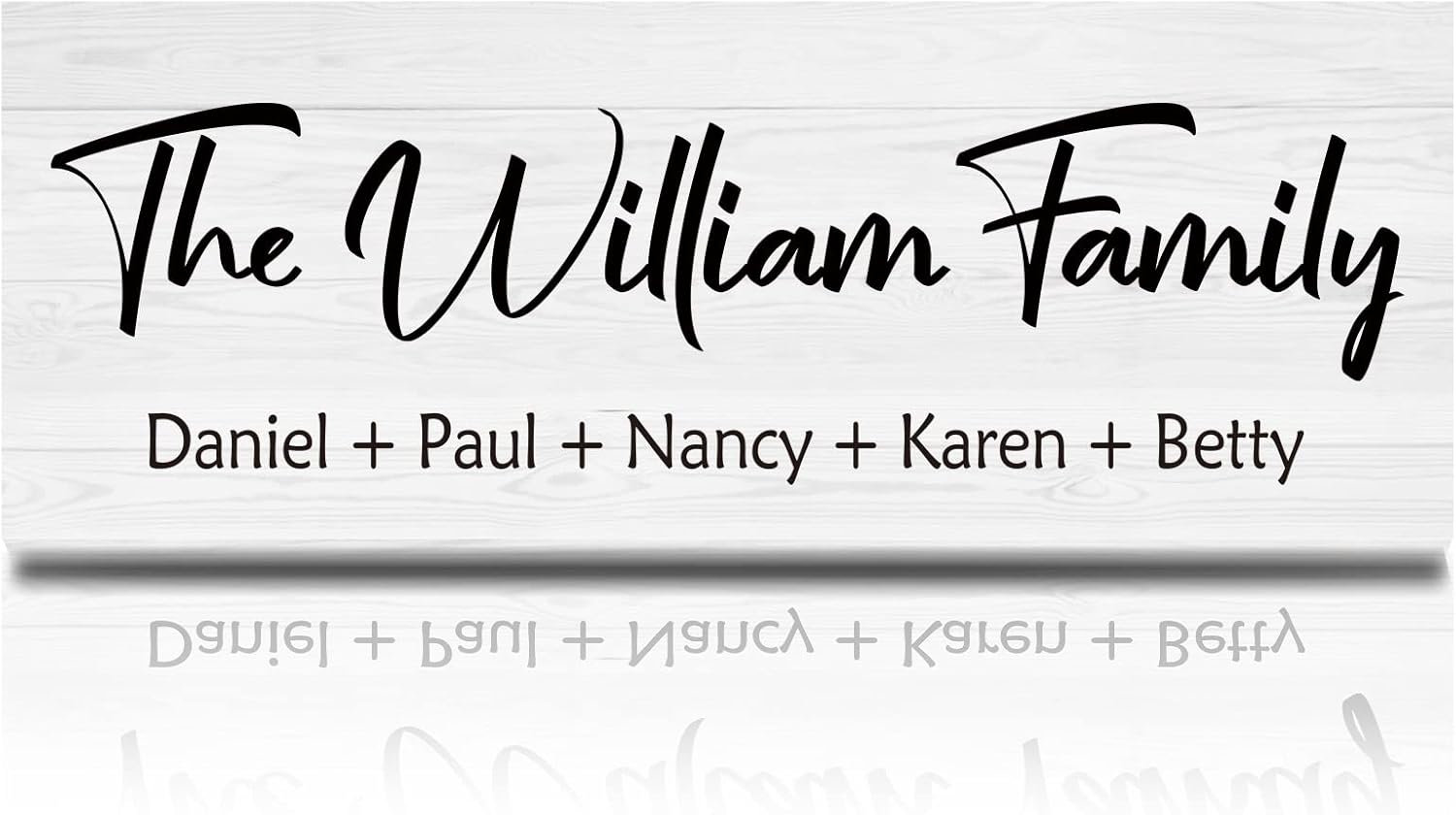 Bemaystar Personalized Family Name Wooden Sign, Rustic Farmhouse Decor - Home & Wedding Gift, 16" x 6"