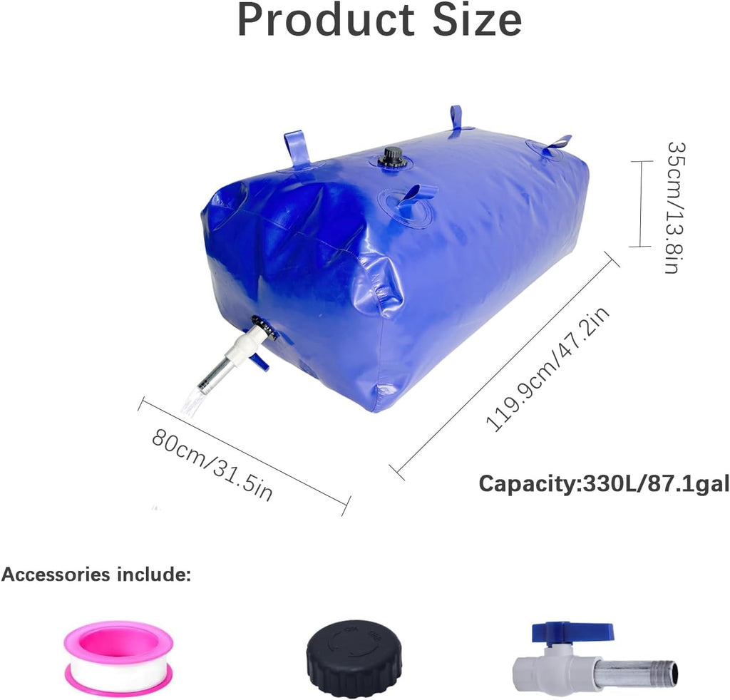 XITAO 87Gal/330L Water Storage Bladder Large Capacity Water Storage Containers Portable Foldable Emergency Water Tank Water Bag for RVs, Drought Resistance, Fire Prevention, Agricultural Irrigation