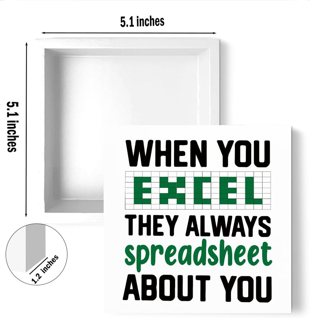 Accountant Quote Wooden Box Sign, Office Sign Desk Decorative Wooden Signs, Humorous Office Decor for Desk Shelf Tabletop Counter, Accountant Gifts For Coworker Friend