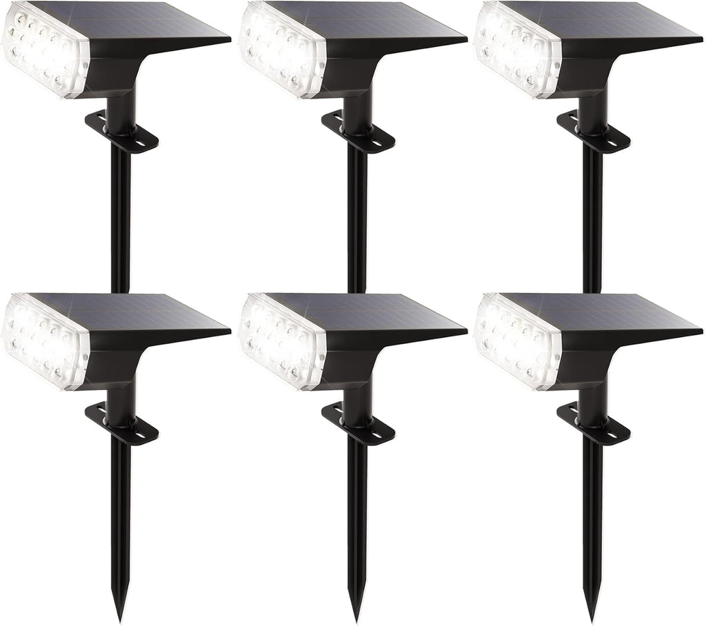 Solar Spot Lights Outdoor Waterproof IP65, 3 Lighting Modes Solar Outdoor Lights for Garden Yard Outside Landscape, 6 Pack