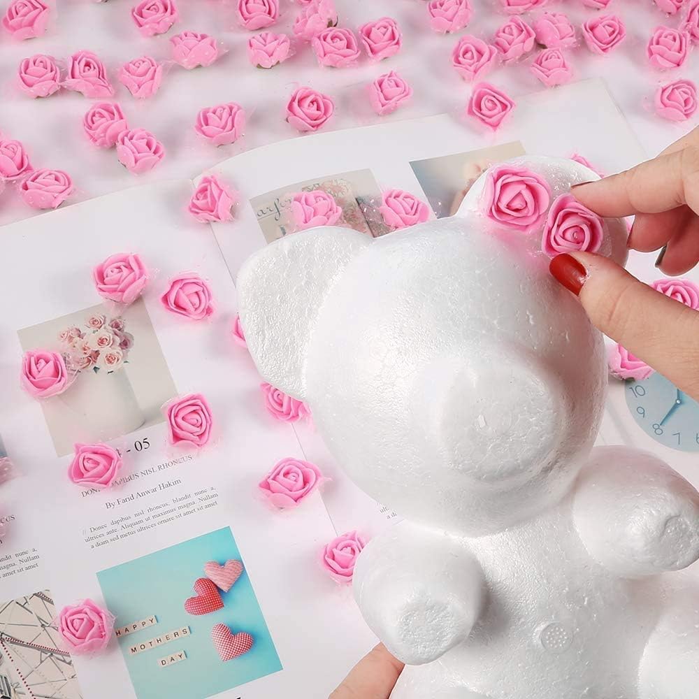 Mini Fake Rose Flower Heads Multicolor Rose Flower 144 pcs for Wedding Scrapbooking Decoration Rose Fake Flower (Light Pink) (Bottom add Gauze) Light Pink