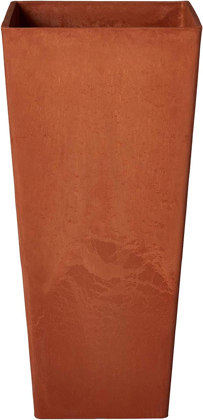 Arcadia Garden Products PSW UFH41TC Contemporary Tall Square Planter, 16 by 16 by 32", Terra Cotta Color