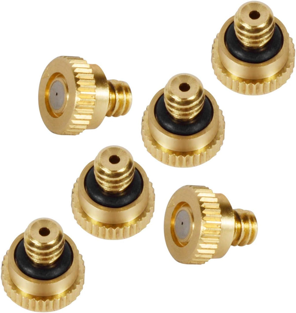 Brass Misting Nozzles 0.016" Orifice (0.4mm) 10/24 UNC, Water Mister Parts Fog Nozzles for Patio Misting System Outdoor Cooling System (30)