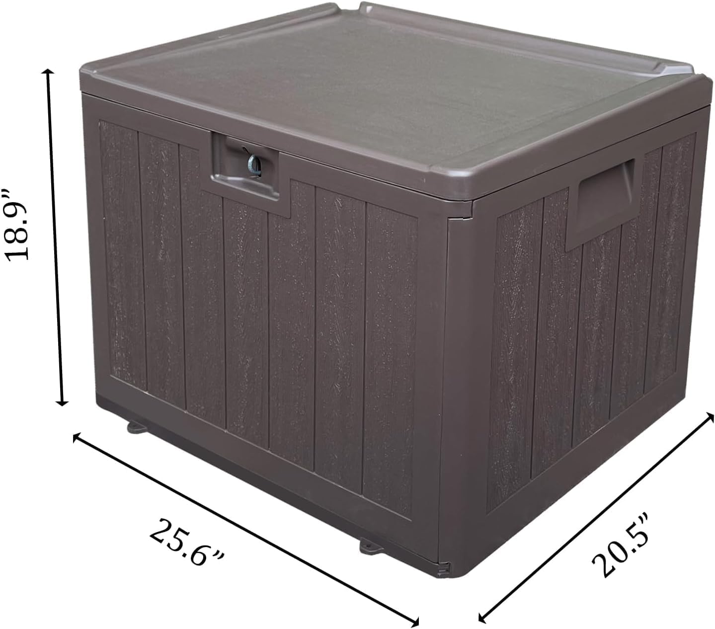 Premium Pro Edition 35 Gallon Lockable Resin Deck Box, Waterproof & UV-Resistant Outdoor Storage Box for Outdoor Storage, Garden Tools & Pool Accessories Storage, Brown