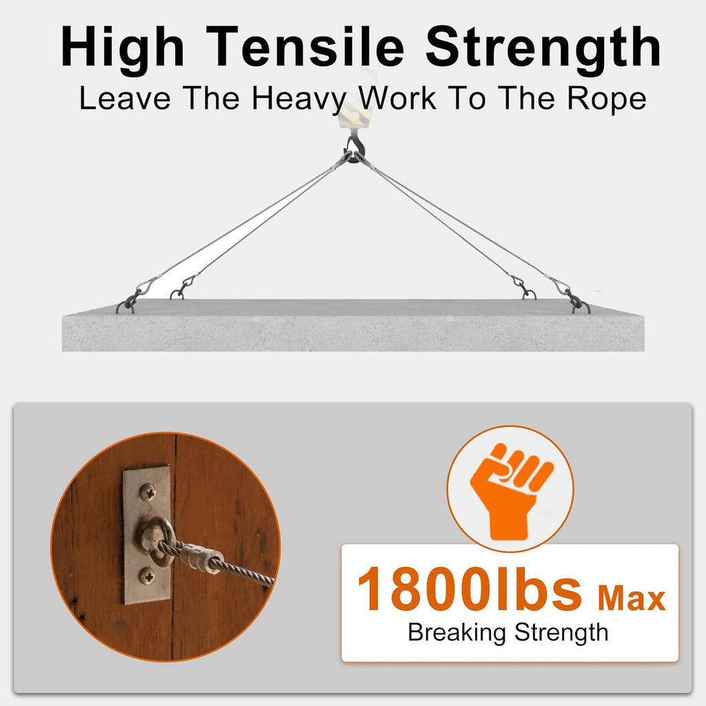 1/8" wire cable, 100ft Wire Rope Metal Cable With Loop Sleeve And Steel Thimble, 7x7 marine stainless steel Strand Core Perfect For Deck Railing System, Outdoor hanging kit, garden fence (SR03)