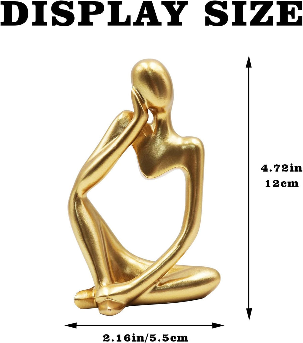 Thinker Statues and Sculptures, Resin Thinker Statue Ornaments, Abstract Style Sculptures, Housewarming Gifts, Housewarming Decorations, Living Room Dining Desk Decorations(Gold Right, Small)