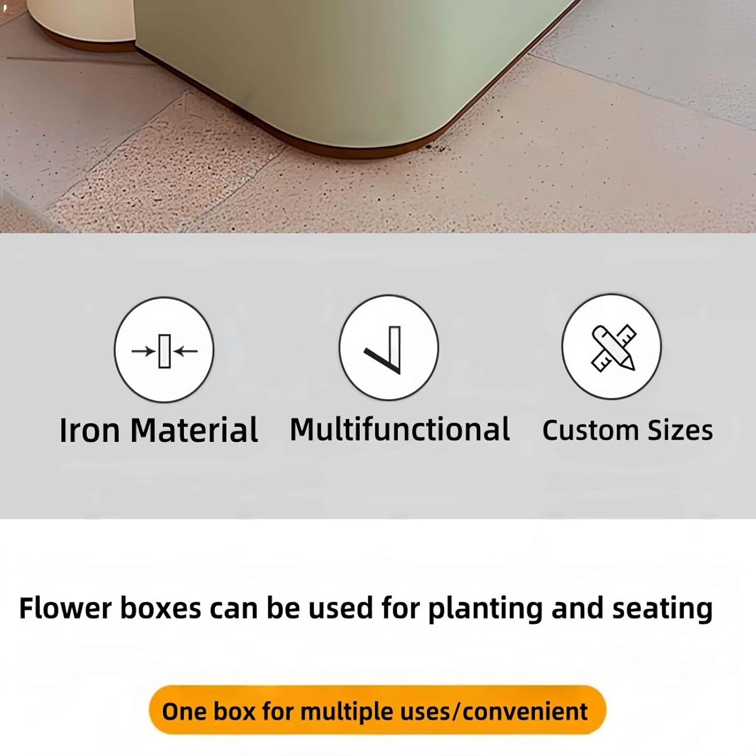 Outdoor Bench - Modern Outdoor Park Planter Bench Includes Luxurious and Simple Flower Box & Wooden Seating Area for Commercial Plaza,Food Court(62.99IN)