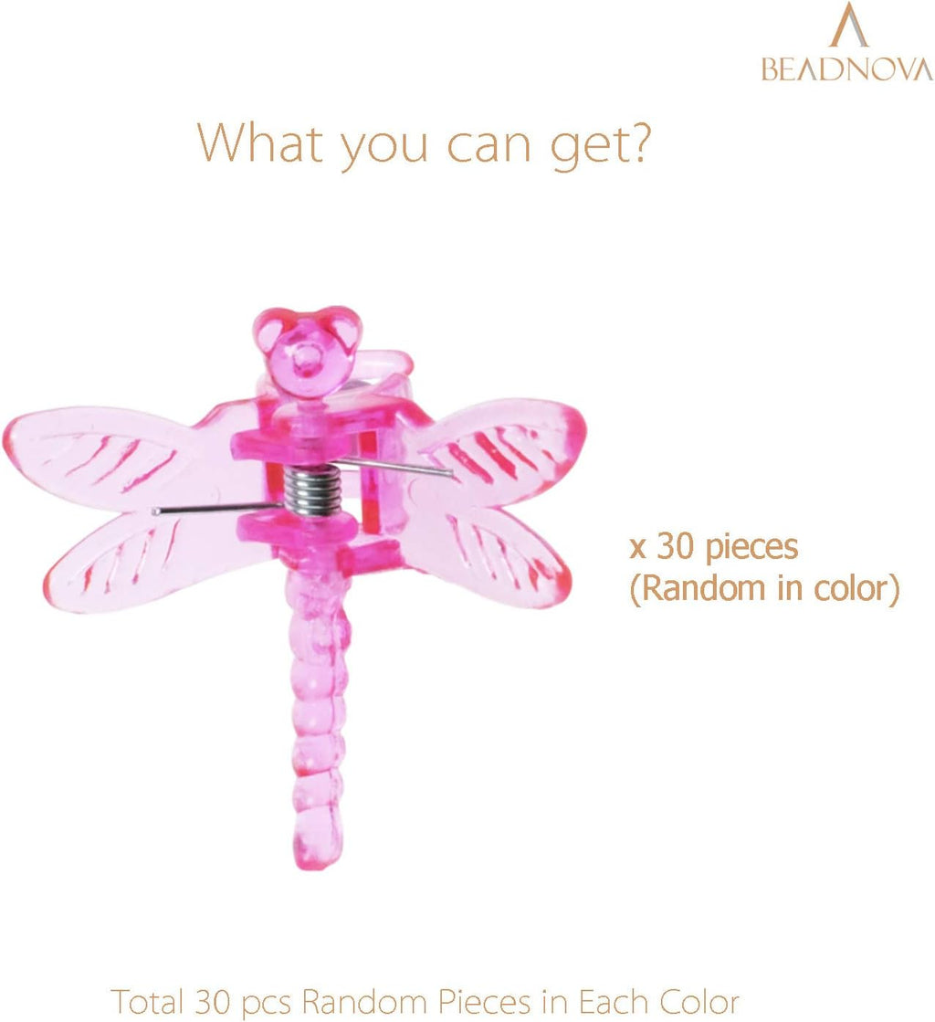 BEADNOVA Orchid Clips 30Pcs Dragonfly Plant Clips Orchid Support Clips Vine Clips Plant Clips for Support Flower Orchid Vine (Mix Color, 30PCS)