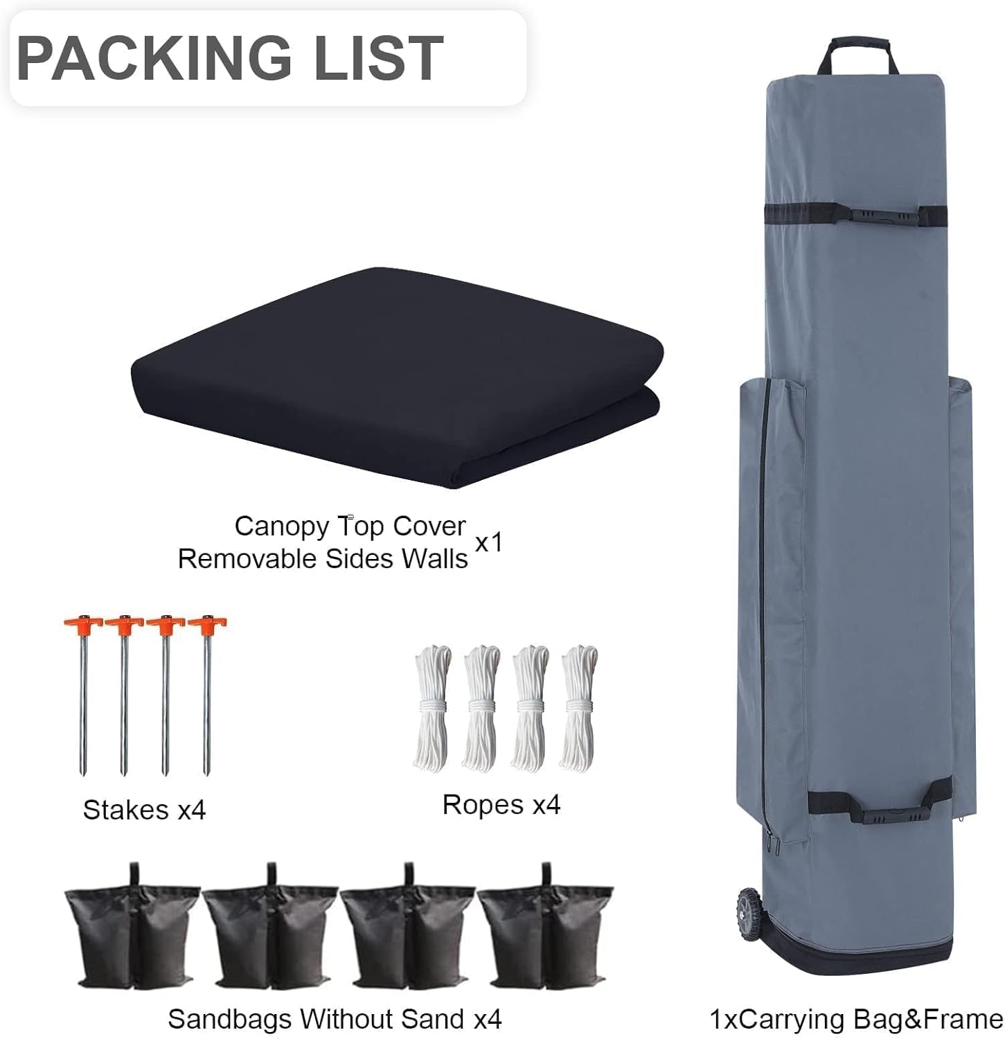 10x10 pop up Canopy Tent, Eazy up Outdoor Patio Canopy Tent with sidewalls, Heavy Duty Commercial Instant Canopy Tent with Sand Bags for Deck, Party, Camping， Backyard, Playground, Black