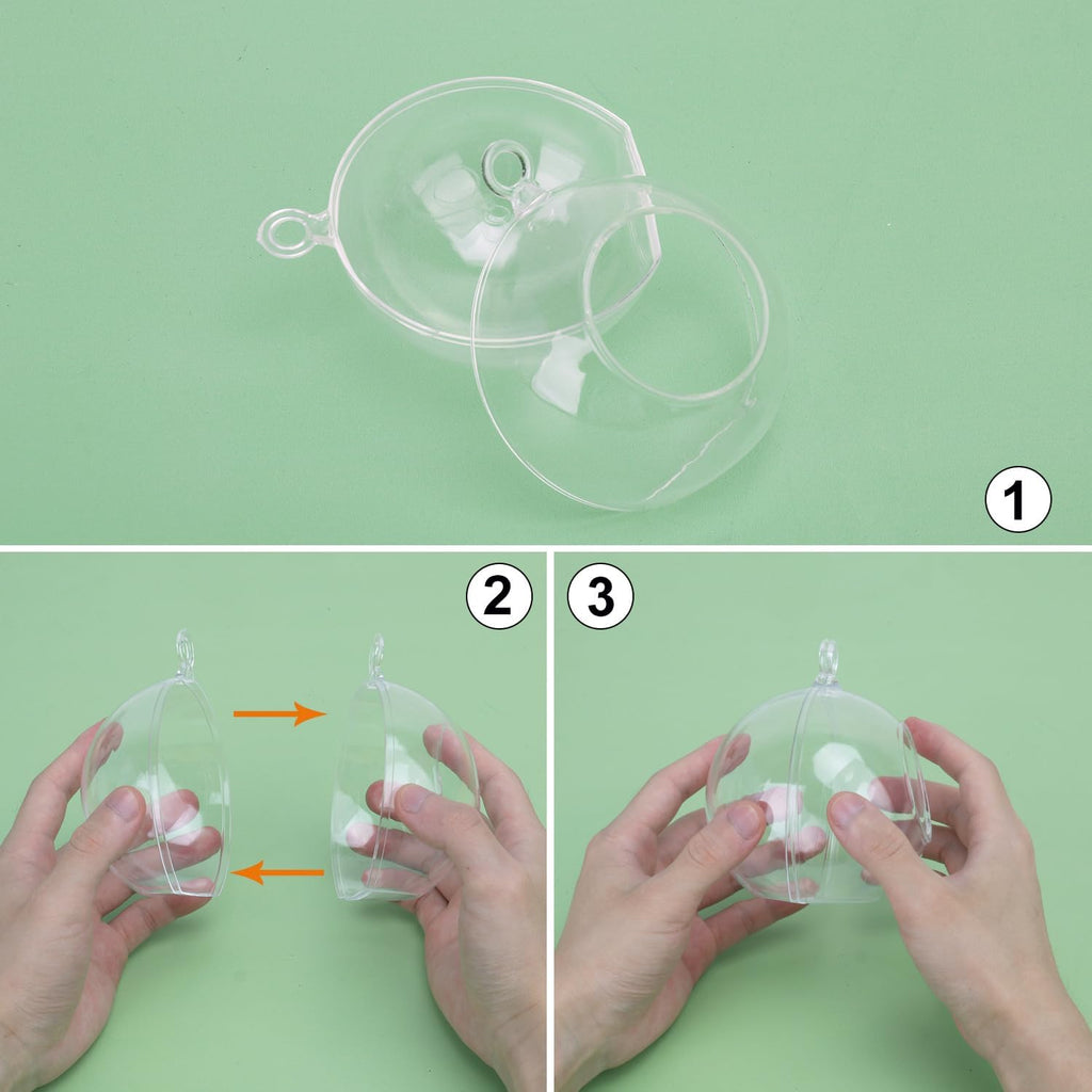 40 Pcs 4 Inch Hanging Acrylic Globes Orbs, Clear Ornaments Balls, Tealight Candle Holder for Wedding, Christmas, Party, Centerpiece Accessory and Home Decor by KUKLIPJIM.