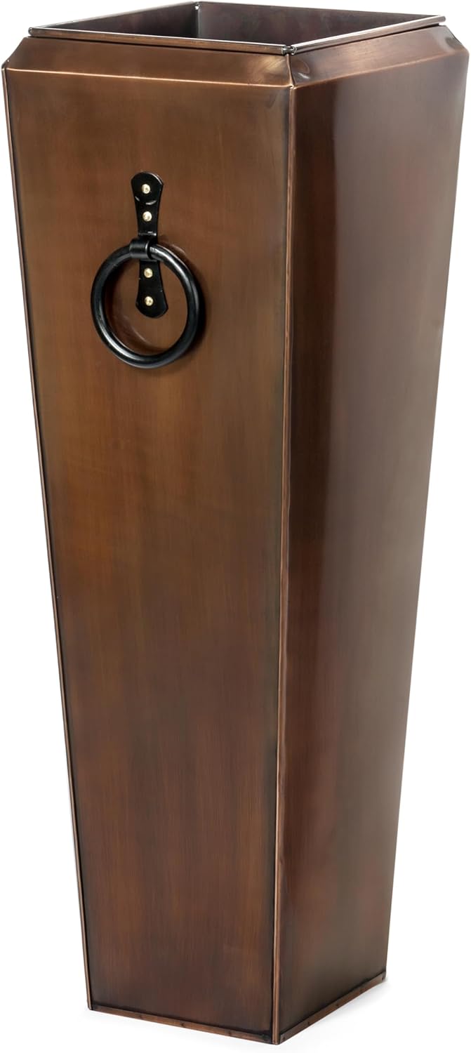 H Potter Tall Outdoor Planters Copper Large Flower Pots Indoor for Patio Balcony Garden Deck Front Porch Entryway (Antique Copper Single Small)