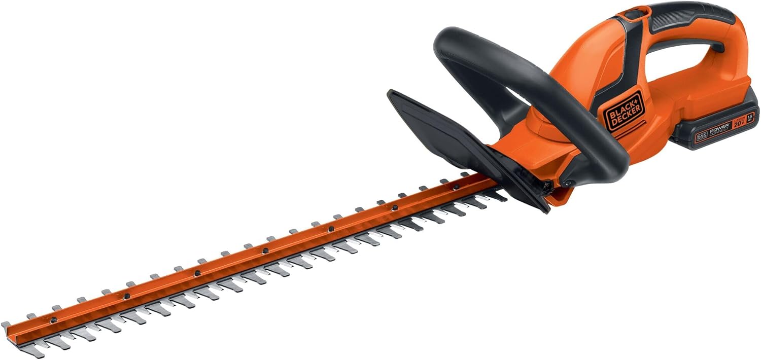 BLACK+DECKER 20V MAX Cordless Hedge Trimmer, 22 Inch Steel Blade, Reduced Vibration, Battery and Charger Included (LHT2220)