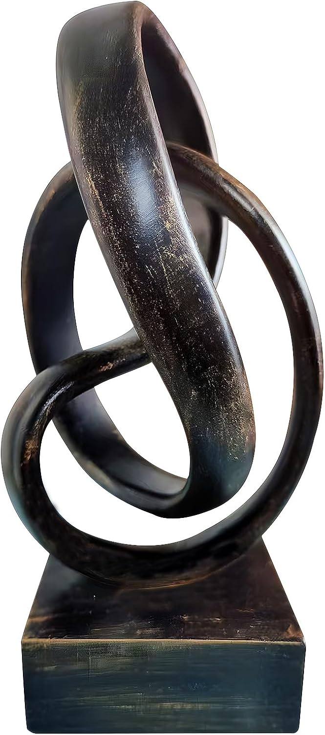 aboxoo Modern Abstract Mobius Band Statue Knot Sculptures Home Decor, Abstract Statues,Coffee Table Decor for Living Room,Office Desk Figurines and Kitchen Decorations(Bronze)