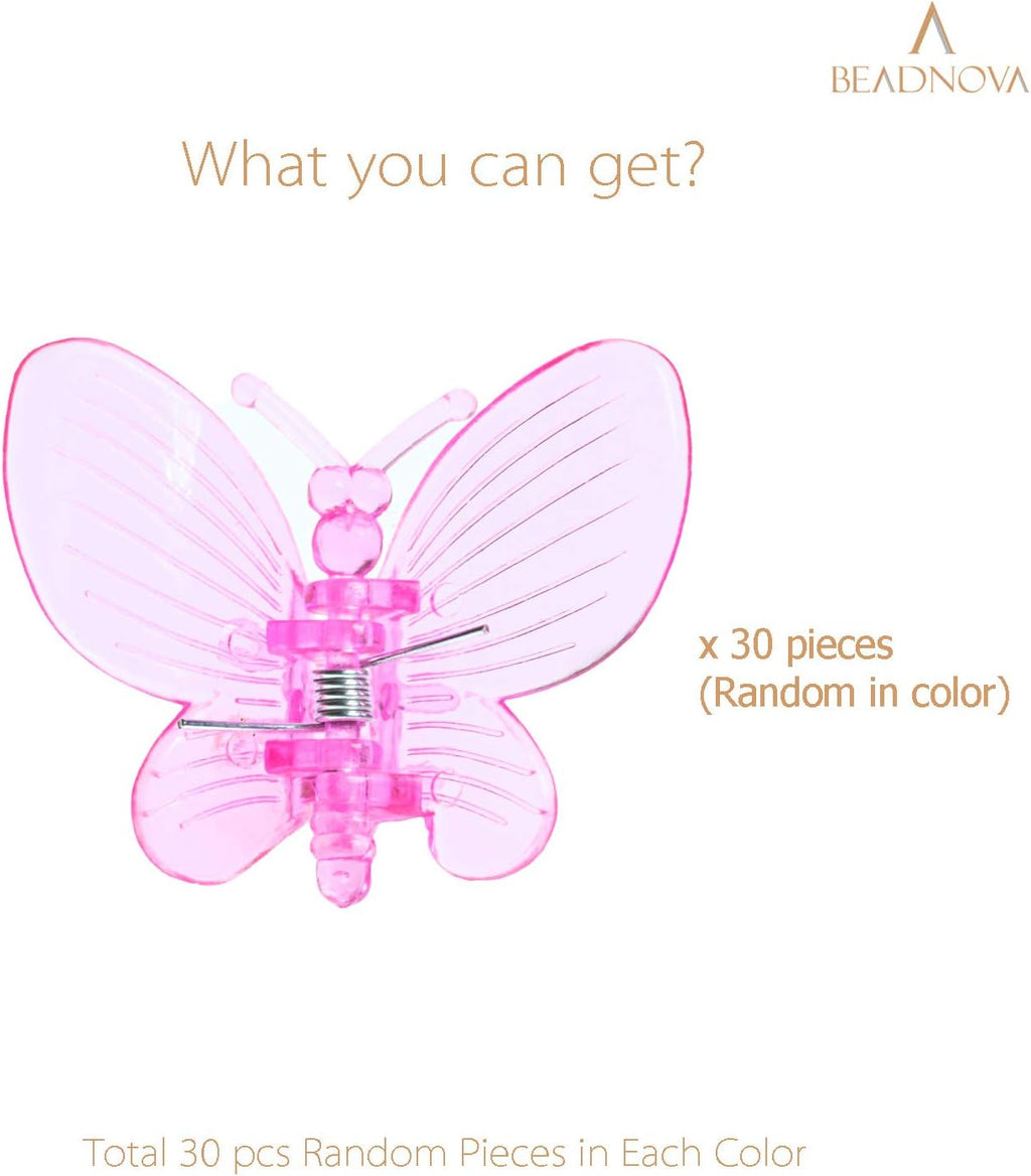 BEADNOVA Orchid Clips 30Pcs Butterfly Plant Clips Orchid Support Clips Vine Clips Plant Clips for Support Flower Orchid Vine (Mix Color, 30PCS)