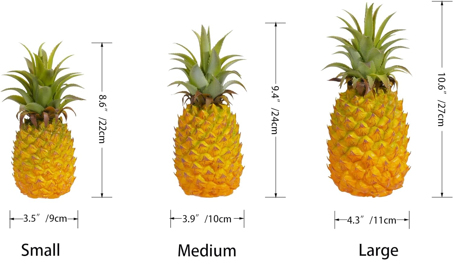 QIRMIZI Artificial Pineapple -Simulated Fruit Decoration, Lifelike Fake Fruit Model, Perfect for Home Decor, Kitchen, Party & Photography Prop – Realistic & Eco-Friendly,Yellow Small
