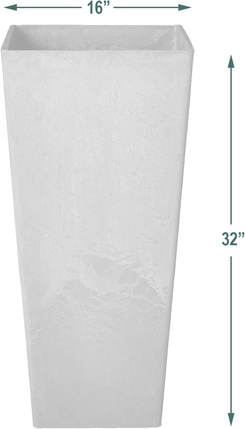 Arcadia Garden Products PSW UFH41TC Contemporary Tall Square Planter, 16 by 16 by 32", Terra Cotta Color