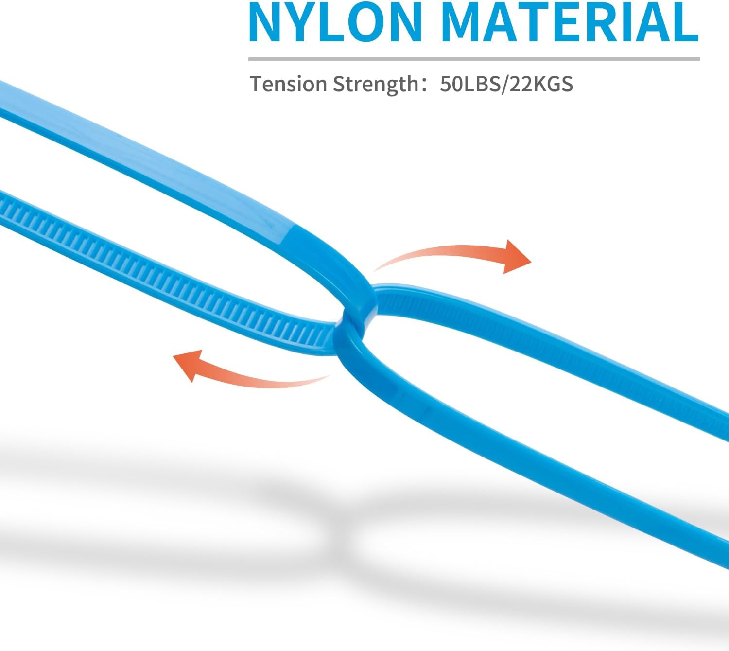 12 Inch Zip Ties Blue 1000 PCS, 50 Lbs- Heavy Duty Tensile Strength, Nylon PA66 UV Resistant Cable Ties for Indoor and Outdoor Use - Ideal for object bundling and fastening