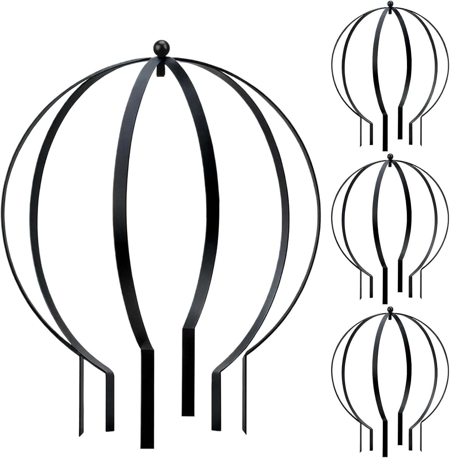 Set of 4 Large Metal Trellis Obelisks Sturdy Round Circle Trellis for Climbing Plant Support Indoor Outdoor Potted Vines, Cucumbers & Flowers, Patio Doorway Garden Decor (25.20" x 21.26")