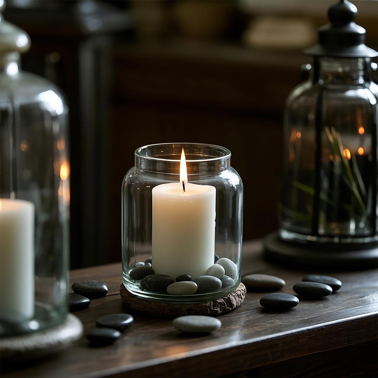 River Rocks 5 Lb, Pebbles for Indoor Plants 0.5"-1.4", Black Rocks for Outdoor Landscaping, Decorative Stones Vase Filler, Fish Tank, Fountain, Succulents, Flower Bed, Black