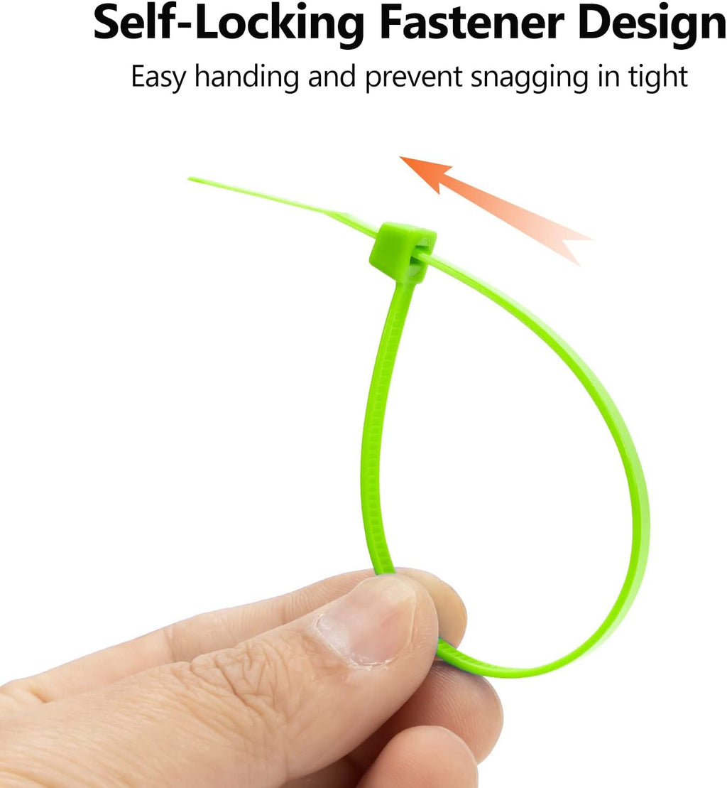 XINGO 100PCS Cable Zip Ties Heavy Duty, Premium Nylon Plastic Wire Ties with 50 Pounds Tensile Strength, Self-Locking Black Nylon Zip Ties for Indoor and Outdoor (12 inch, Apple Green)