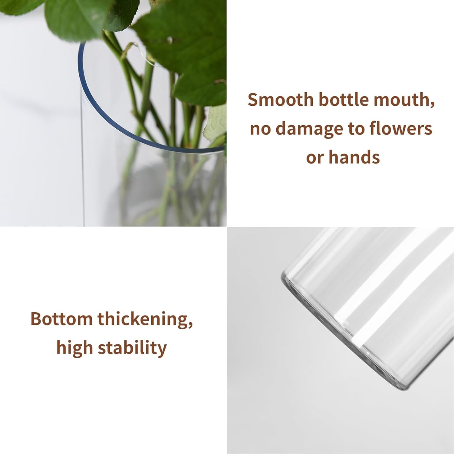 Clear Flower Vase, Non-breakable Vases, 6" W x 16" H, Acrylic Vase, Aesthetic Room Decor Cylindrical Modern Flower Vases for Table Centerpiece, Home Decor, Women Floral Arrangement Gift