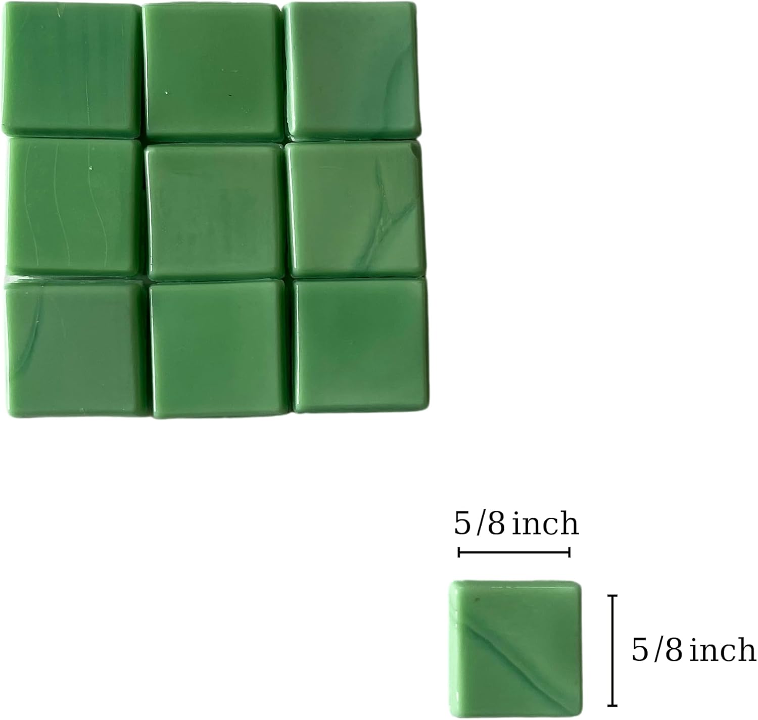 SMEIINIK 1.1lb/500g Square Mosaic Tiles for Crafts Bulk,Glass Tiles for Art Mosaic Projects, Iridescent Stained Glass Pieces for Mosaic Works (AJ23-34)