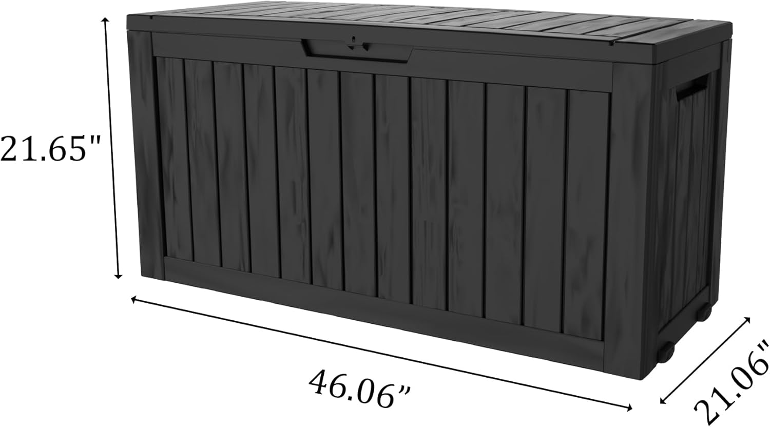 75 Gallon Waterproof Large Resin Deck Box Indoor/Outdoor Lockable Storage Container and Seating for Garden, Pool, and Patio (75 Gallon, Black)