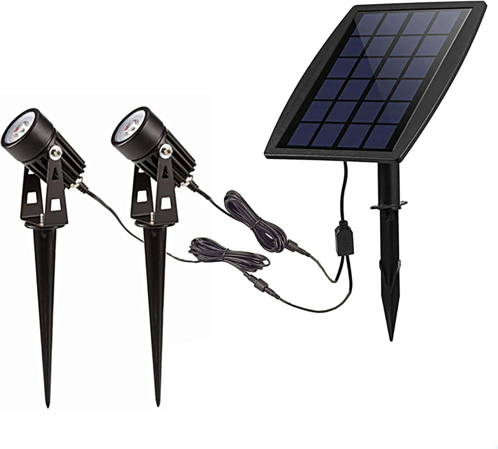 DLLT LED Solar Spot Lights Outdoor Landscape Spotlights, 2-in-1 Solar Powered Wall Lights-Low Voltage Outdoor Landscaping Light for Garden Yard Lawn Pathway Landscape Downlight, Warm White,Auto on/off