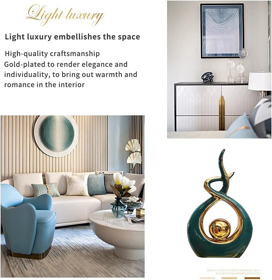 Norrclp Home Decor Modern Abstract Art Ceramic Statue Table Decorations for Dining Room Living Room Office Centerpiece