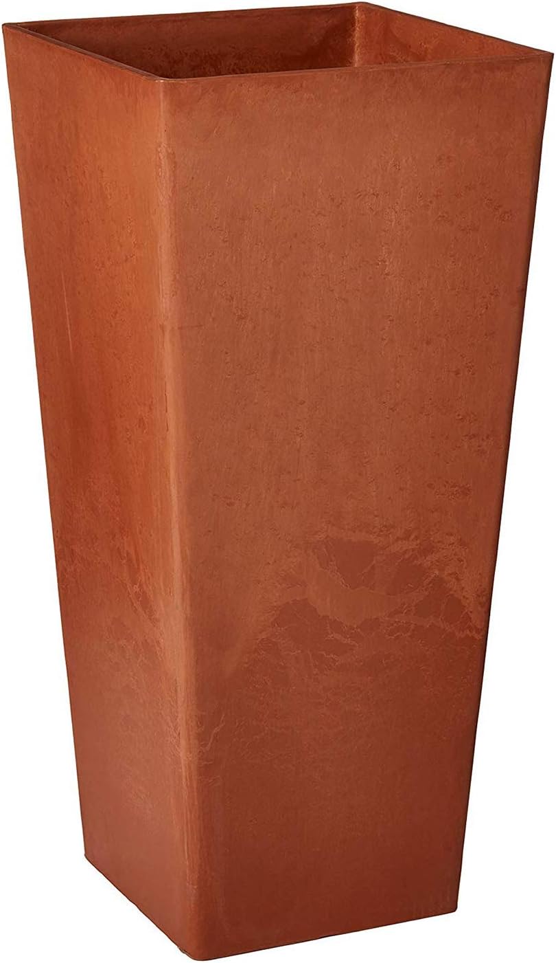 Arcadia Garden Products PSW UFH41TC Contemporary Tall Square Planter, 16 by 16 by 32", Terra Cotta Color