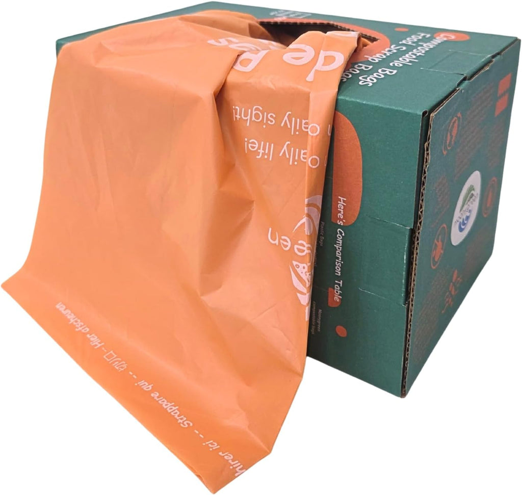 Compost Bags, Trash Bags 3 Gallon, Extra Thick, US BPI ASTM D6400 Certified Compostable Food Scrap Kitchen Waste Bags, 100 Count