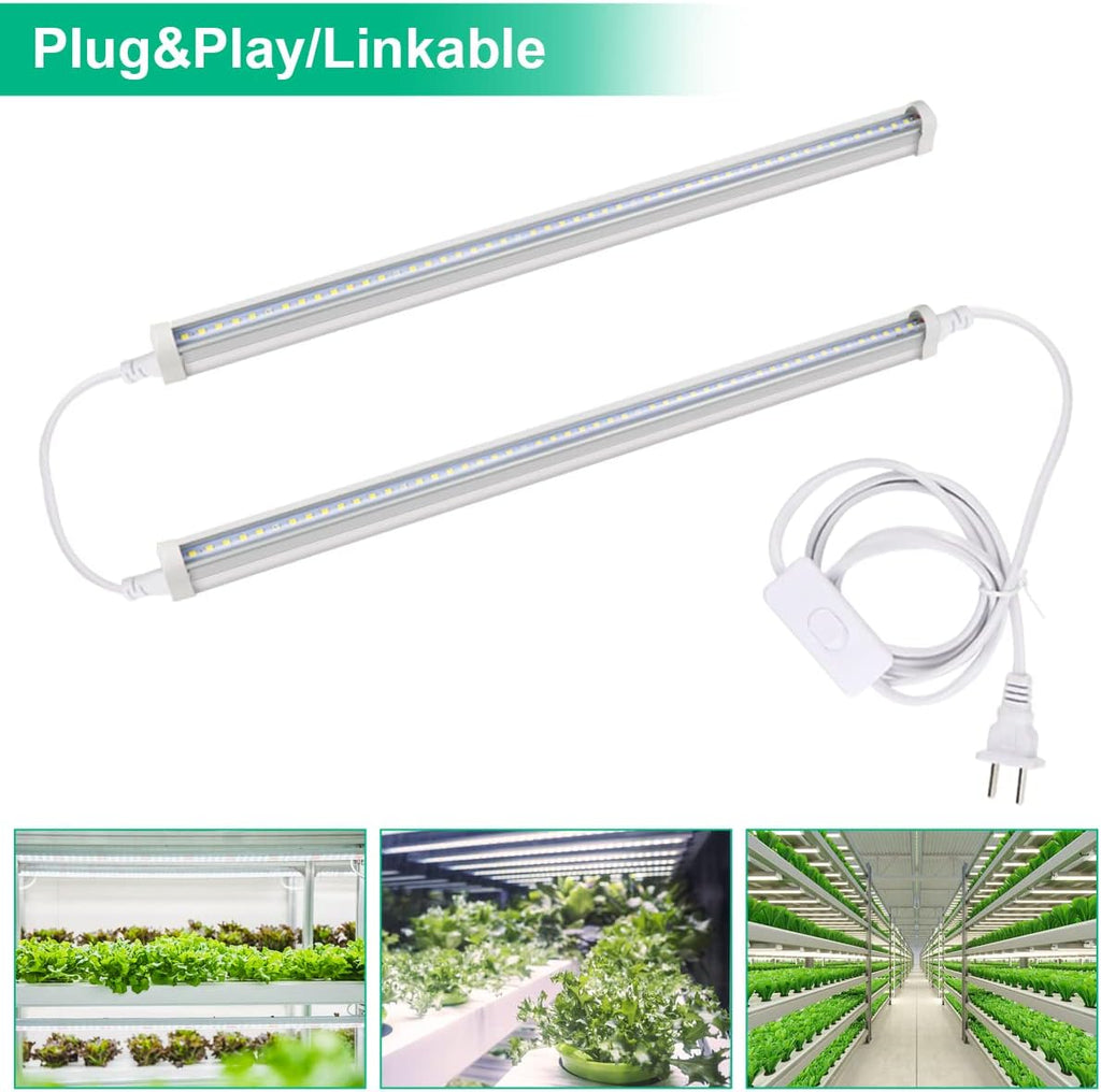 T5 Grow Lights 5000K Full Spectrum,1.4FT (2pcs x 10 Watts) Plant Growing Lamp,End-to-End Connectable Led Light Strips for Indoor Plants Succulents Flowers Growing