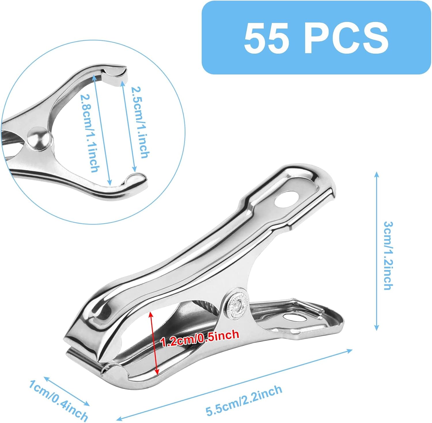 JULMELON Garden Clips, 100 PCS Stainless Steel Greenhouse Clamps Heavy Duty Greenhouse Clips Hoops with Large Open Strong Grip for Shade Cloth