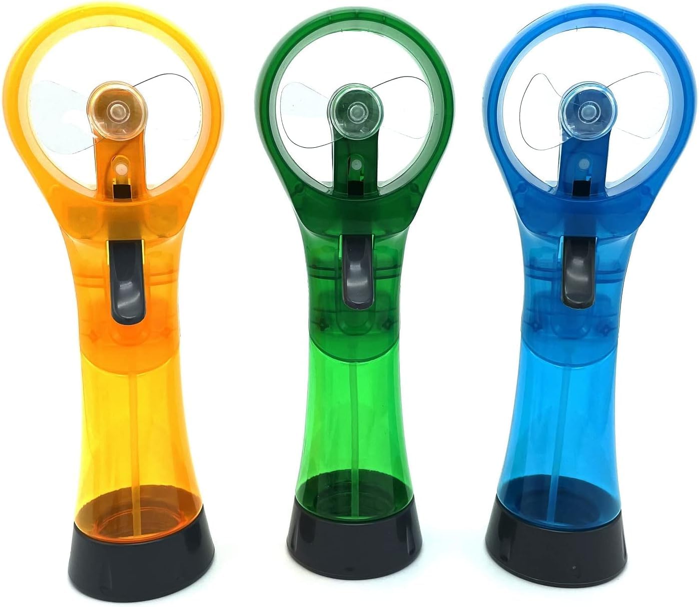 Water Misting Fans Portable Personal Handheld Spray Fan Cooling Outdoor Cooler, Pack of 3 (Blue/Green/Yellow)