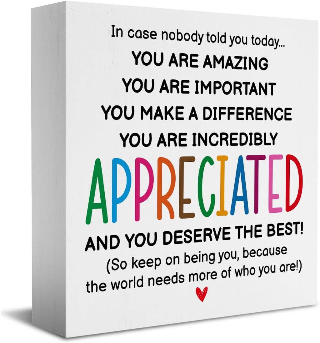 HTBIG Inspirational Gifts for Men Women Friends, Coworker Office Decor Appreciation Gifts, You Are Amazing Motivational Desk Sign Decor Home Office Desk