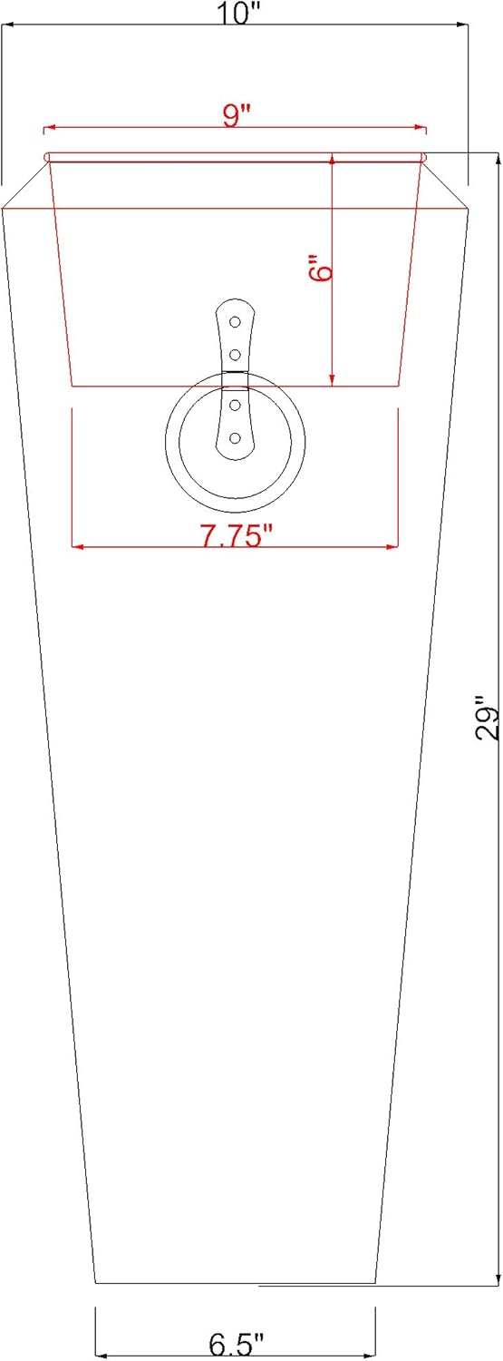 H Potter Tall Outdoor Planters for Balcony Garden Deck Front Porch or Indoor Copper Flower Pots Set of 2