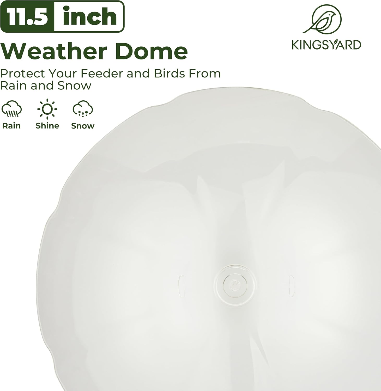 Kingsyard Metal Bird Feeders for Outdoors Hanging, Wild Bird Feeder for Finch Cardinal, Large Tray and Rainproof Dome, 2 lbs Seeds Capacity (Black)