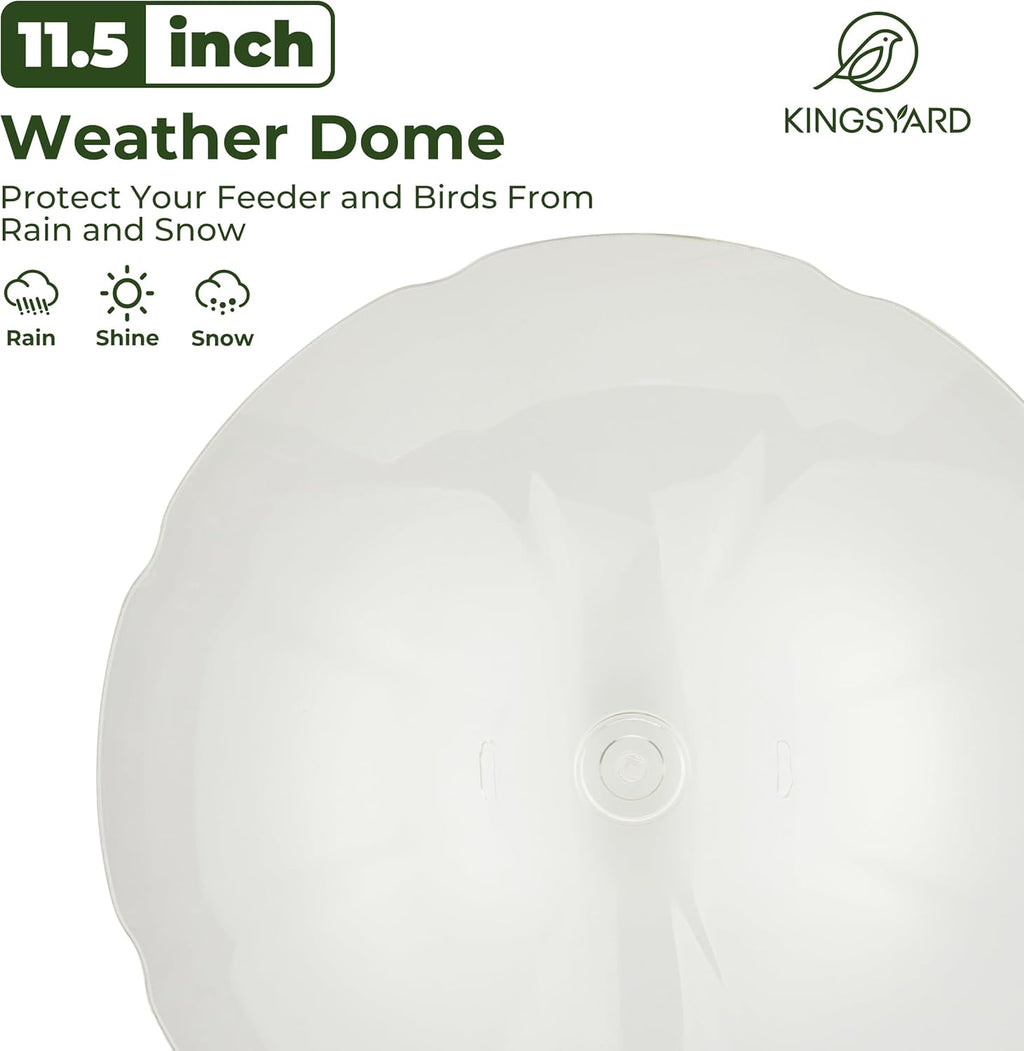 Kingsyard Metal Bird Feeders for Outdoors Hanging, Wild Bird Feeder for Finch Cardinal, Large Tray and Rainproof Dome, 2 lbs Seeds Capacity (Drak Green)