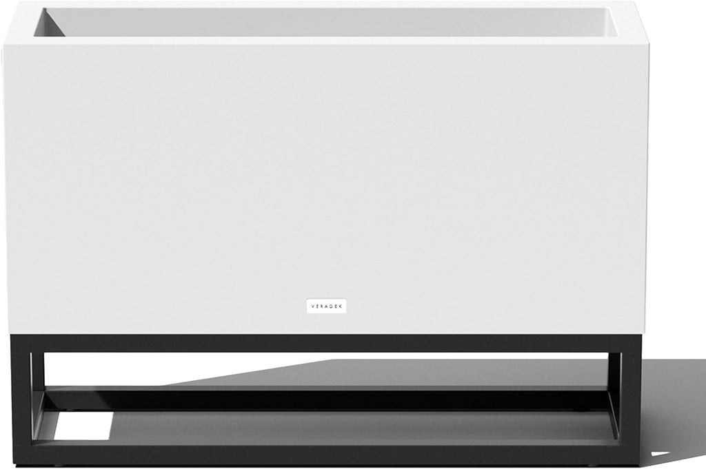 Veradek Block Series Raised Long Box Planter for Patio & Garden | Durable All-Weather Use with Aluminum Stand | Modern Décor for Herbs, Flowers