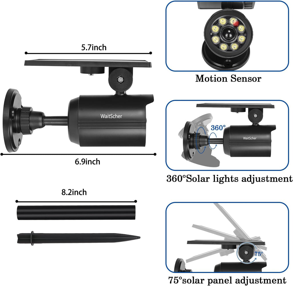 Solar Lights Outdoor Motion Sensor Flood Lights IP67 Waterproof 3600mAh Security Light for Front Door,Garage, Driveway, Yard, Deck(2pack)