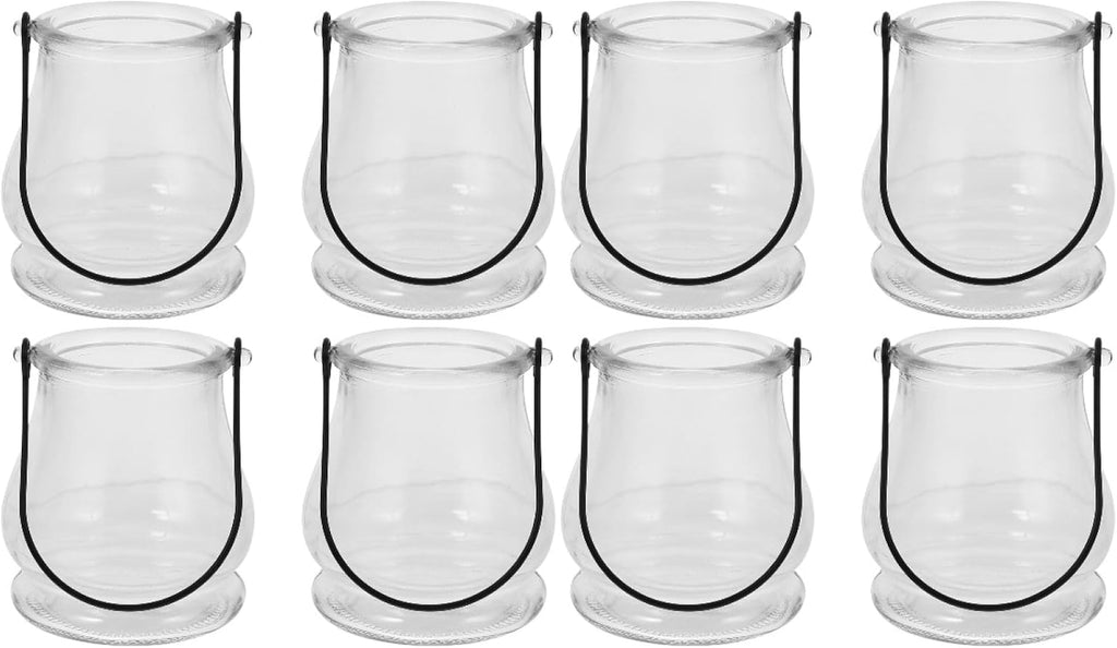 8PCS Hanging Glass Candle Holder: Hanging Glass Vase Air Plant Succulent Vase Hanger Plant Terrariums Orbs Air s for Party Wedding Centerpiece