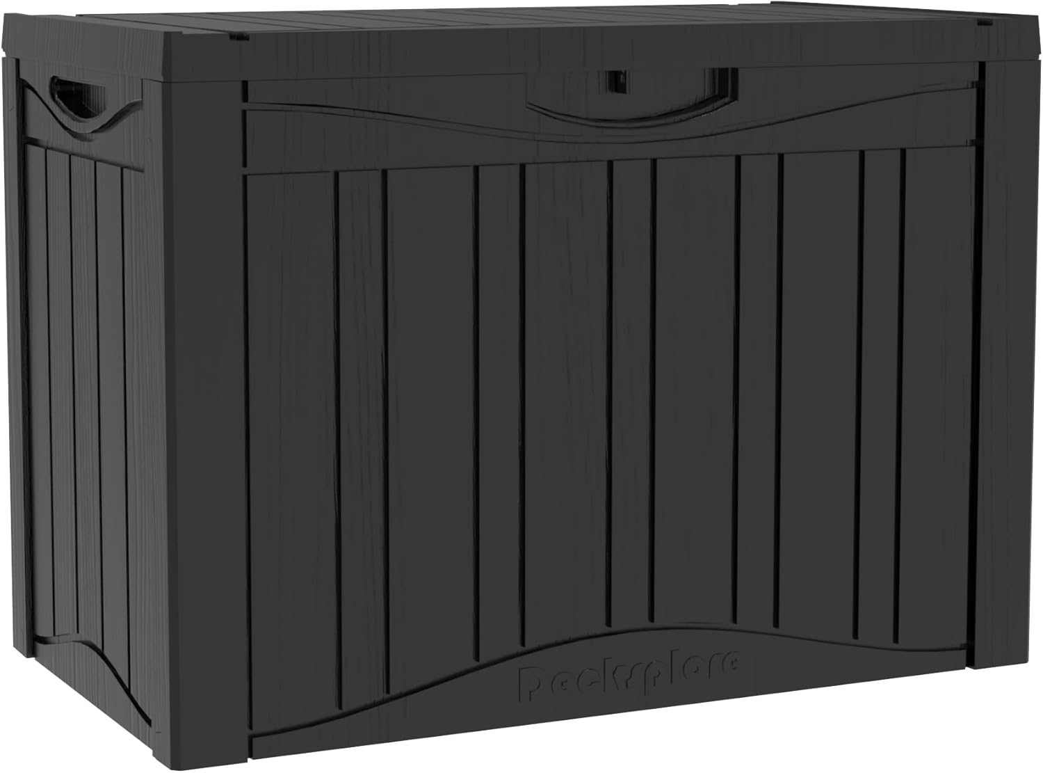 50 Gallon Plus Outdoor Storage Box, Waterproof Resin Deck Box for Patio, Pool, and Garden, Lockable Bin for Cushions, Tools, and Accessories, UV-Resistant, Black