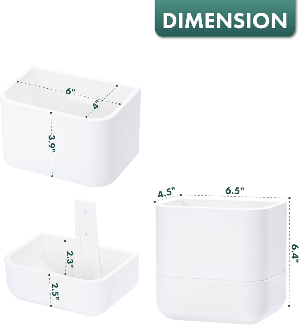 Phoenix Vine 6.5-Inch Wall Mounted Self-Watering Planter Pot for Indoor Houseplants and Herbs | Modern Hanging Planter for Window Sills, Bathroom Walls, Home & Office Décor, White, Set of 3, 01-WP-W-3