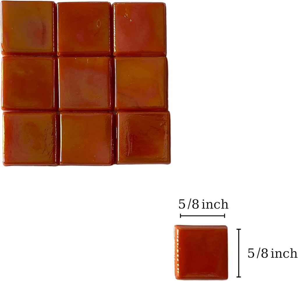 SMEIINIK 1.1lb/500g Iridescent Glass Mosaic Tiles for Crafts, Art & DIY Projects, Stained Glass Pieces, Mosaic Materials (WJ95-10)