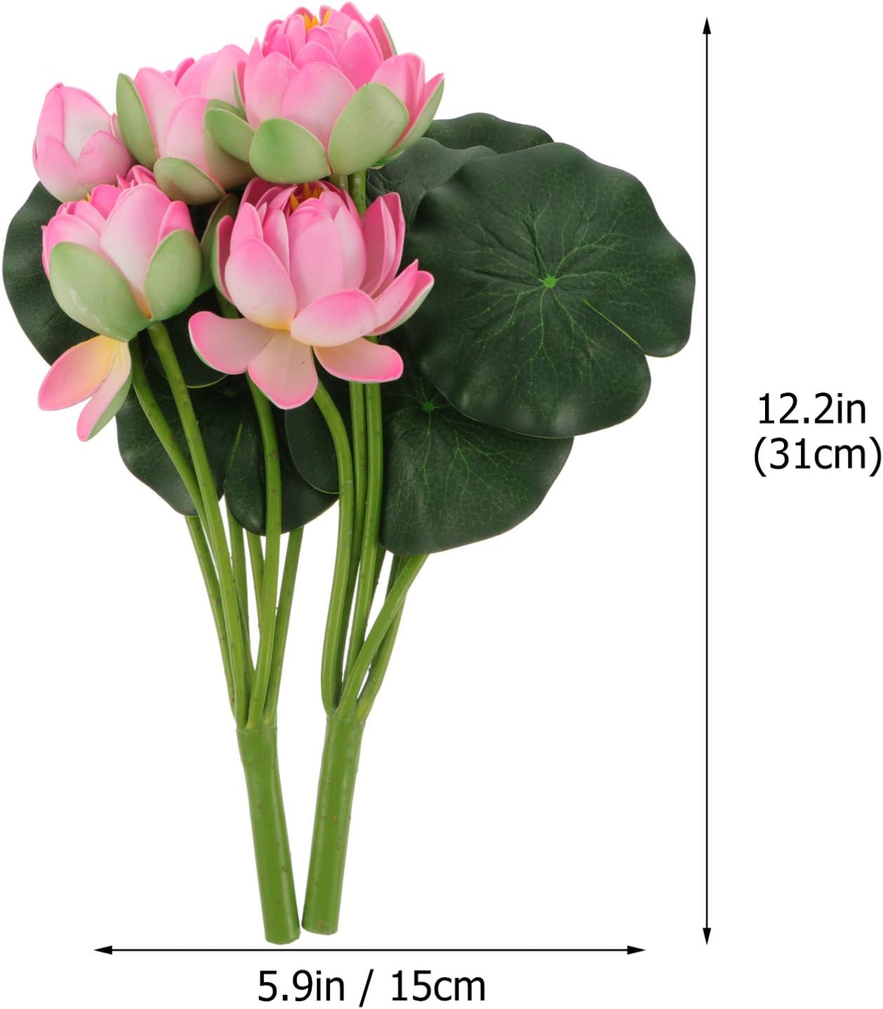 Artificial Lotus Flower, 2pcs Simulation Lotus Decoration Fake Flowers Centrepieces with Stems Floral Art for Home Office Table Centerpiece Decor