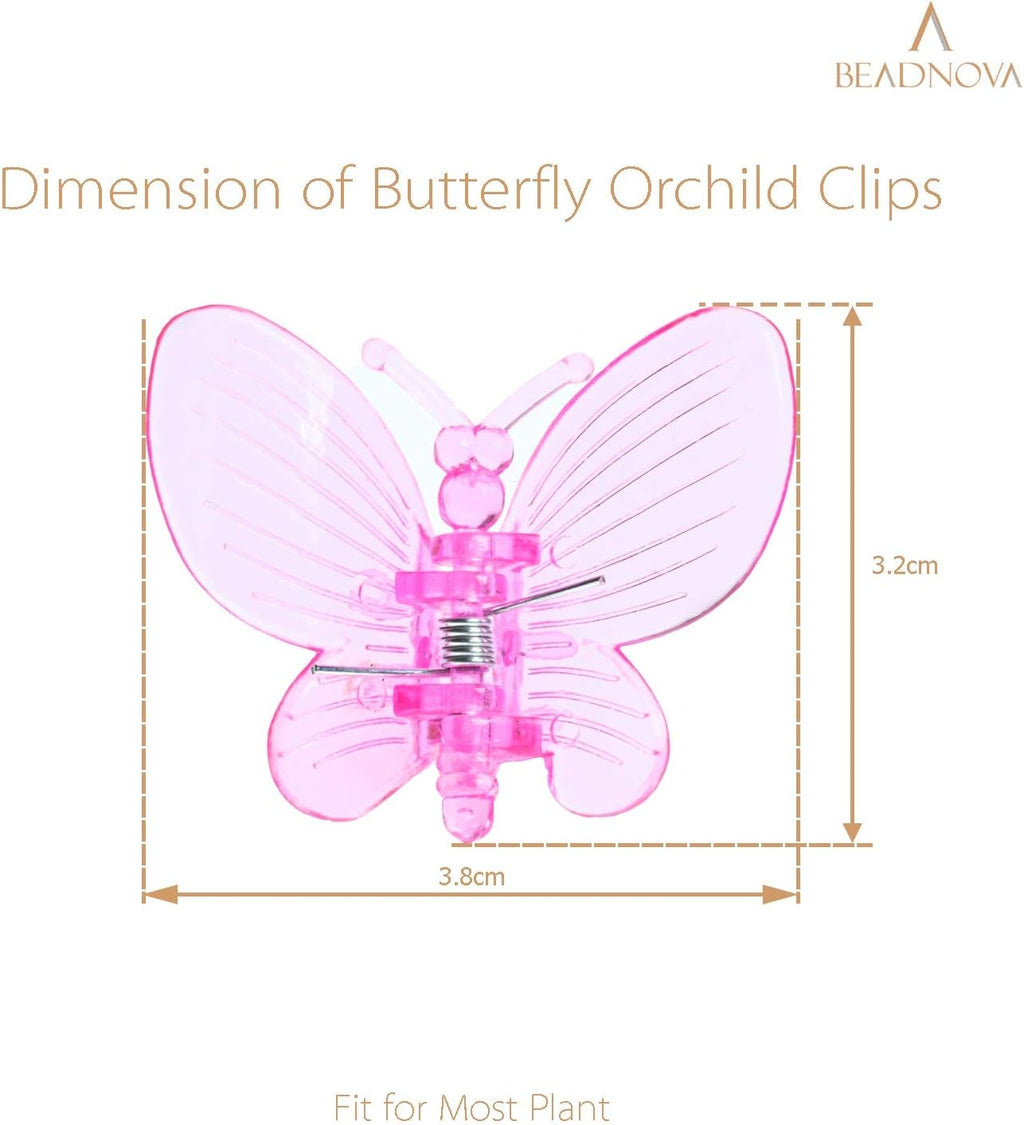 BEADNOVA Orchid Clips 30Pcs Butterfly Plant Clips Orchid Support Clips Vine Clips Plant Clips for Support Flower Orchid Vine (Mix Color, 30PCS)