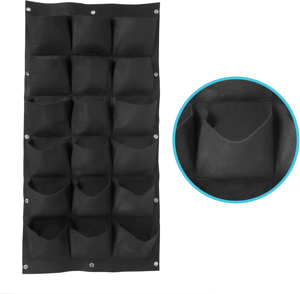 ZOENHOU 2 Pack Total 36 Roomy Pockets Vertical Garden Planter, Wall-Hanging Flower Pot Bags, Felt Wall Mount Balcony Planter Pouch for Herbs, Succulent, Flowers and Vegetables
